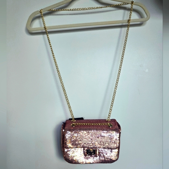 NWT F21 Rose Gold Sequin Purse - Picture 3 of 4